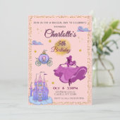 Magische Prinses Verjaardag - Roze Kaart (Staand voorkant)