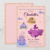 Magische Prinses Verjaardag - Roze Kaart (Voorkant / Achterkant)