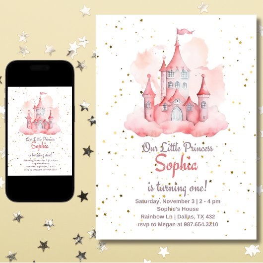 Magische Prinses Verjaardag Uitnodiging, Prinses 1 Kaart