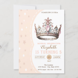 Magische Prinsessen Kroon Sterren Verjaardag Kaart