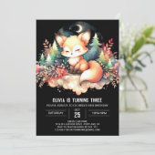 Magische Printable Fox Verjaardag Kaart (Staand voorkant)