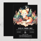 Magische Printable Fox Verjaardag Kaart (Voorkant / Achterkant)