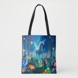 Magische Processie Door de Bioluminescentie Tote Bag