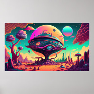 magische psychedelische ruimte poster