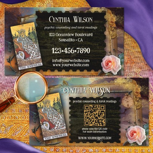 Magische Psychische Tarotlezer QR-code Foto Visitekaartje