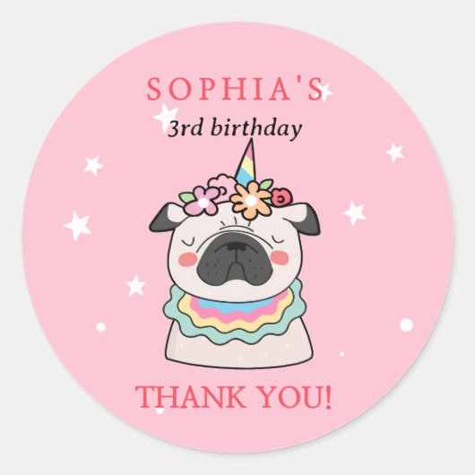 Magische Pug-editie sticker (Voorkant)