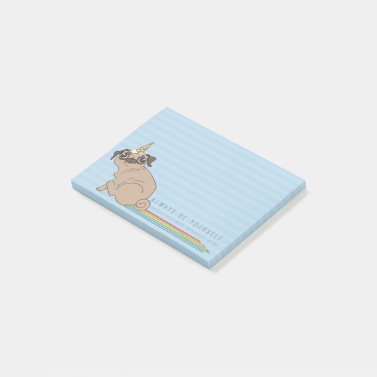 Magische pugicorn post-it® notes (Schuin)