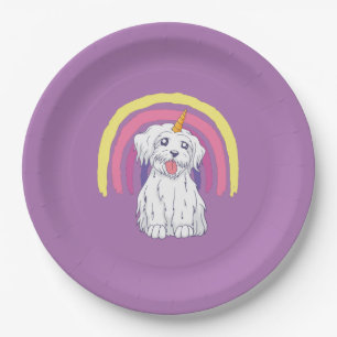 Magische puppy Unicorn Rainbow Papieren Bordje
