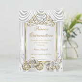 Magische Quinceanera White Gold Kaart (Staand voorkant)