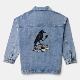 Magische Raaf met Academische Boeken Denim Jacket
