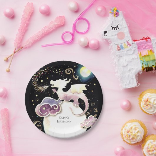 Magische Radiant Dragon Verjaardag Papieren Bordje (Feest)