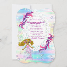 Magische Rainbow Baby Mermaids Congrates-kaart Kaart