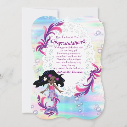 Magische Rainbow Baby Mermaids Congrates-kaart Kaart (Voorkant)