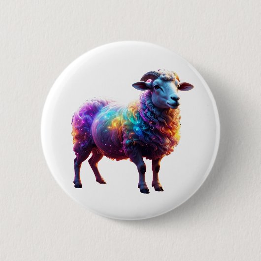 Magische Rainbow Sheep Art Ronde Button 5,7 Cm (Voorkant)