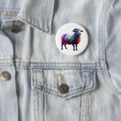Magische Rainbow Sheep Art Ronde Button 5,7 Cm (In situ)