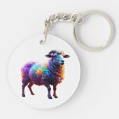 Magische Rainbow Sheep Art Sleutelhanger (Achterkant)