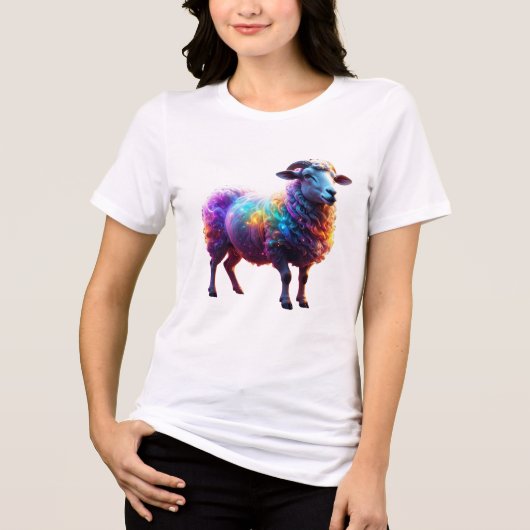 Magische Rainbow Sheep Art Tri-Blend Shirt (Voorkant)