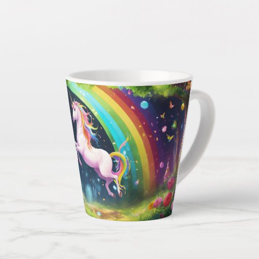 Magische Rainbow Unicorn Koffie Mok Design (Rechterhoek)