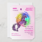 Magische Rainbow Unicorn Schattigee Girly Party Ui Kaart (Voorkant)