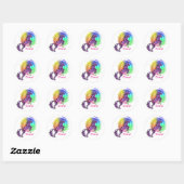 Magische Rainbow Unicorn thema Ronde Sticker (Vel)