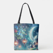 Magische Ramadan Maan & Moskee Tote Bag (Achterkant)