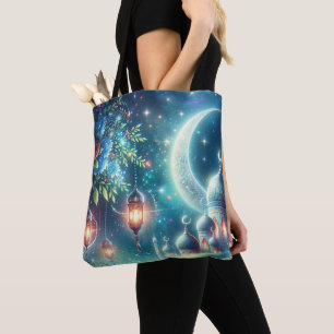 Magische Ramadanmaan & Moskee Tote Bag