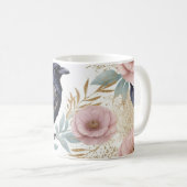 Magische Raven en Floral Elegance Koffiemok (Voorkant rechts)