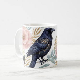 Magische Raven en Floral Elegance Koffiemok