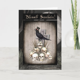 Magische Raven en Skulls Samhain Blank Card Kaart