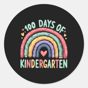 Magische regenboog 100 dagen kleuterschool leraar ronde sticker
