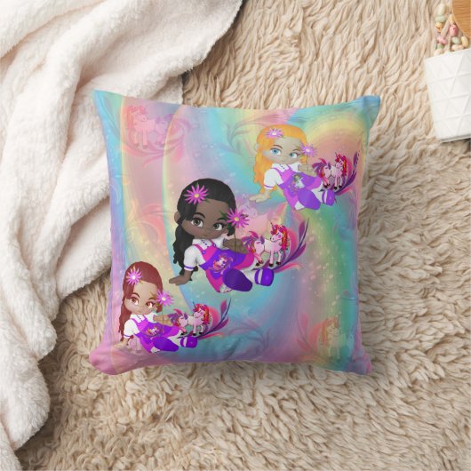 Magische regenboog 3 Cutie-Pie Baby Girls Kussen (Deken)