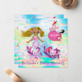 Magische Regenboog Baby Meerminnen Notitiekaartje (Voorkant / Achterkant in situ)