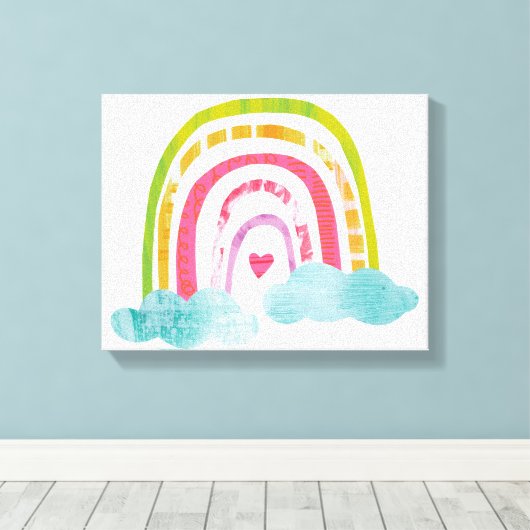 Magische regenboog canvas afdruk (Insitu (Houten vloer))
