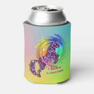 Magische regenboog die ik geloof in onicorn blikjeskoeler