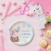 Magische Regenboog Eenhoorn 1e Verjaardagsfeest Papieren Bordje (Feest)