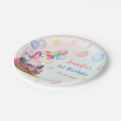 Magische Regenboog Eenhoorn 1e Verjaardagsfeest Papieren Bordje (Gekanteld)