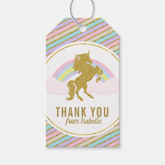 Magische Regenboog Eenhoorn Gift Hang Label Cadeaulabel (Voorkant)