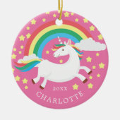 Magische Regenboog Eenhoorn Kerst Ornament (Voorkant)
