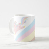 Magische regenboog eenhoorn monogram koffiemok (Voorkant links)