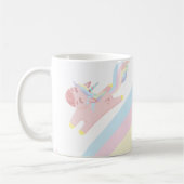 Magische regenboog eenhoorn monogram koffiemok (Links)