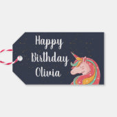 Magische Regenboog Eenhoorn Sparkle Verjaardagscad Cadeaulabel (Achterkant Horizontaal)