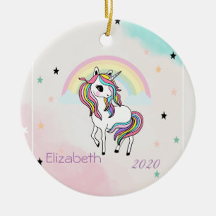 Magische Regenboog Eenhoorn Sterren Keramisch Ornament