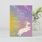 Magische Regenboog Eenhoorn Sterren Kids Verjaarda Kaart (Staand voorkant)
