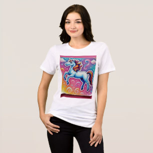 Magische Regenboog Eenhoorn Sticker – Kleurrijke F Tri-Blend Shirt