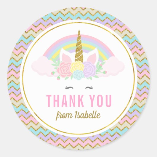 Magische Regenboog Eenhoorn Stickers (Voorkant)