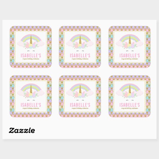 Magische Regenboog Eenhoorn Stickers (Vel)