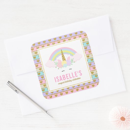 Magische Regenboog Eenhoorn Stickers (Envelop)