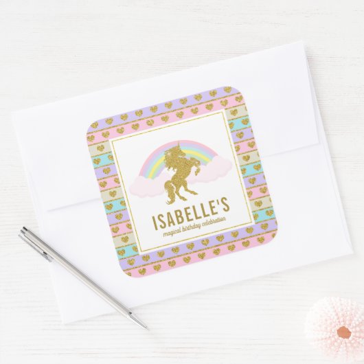 Magische Regenboog Eenhoorn Stickers (Envelop)