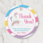 Magische regenboog eenhoorn verjaardag dank u bedankjes labels (Voorkant)