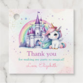 Magische regenboog eenhoorn verjaardag dank u bedankjes labels (Voorkant)